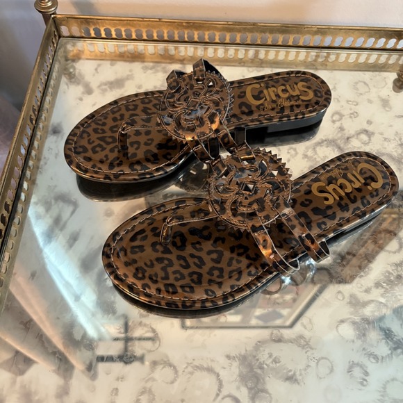 Circus Sam Edelman Shoes Womens Size 7 Jelly Sandals Cherri Leopard Animal Print - Picture 4 of 8